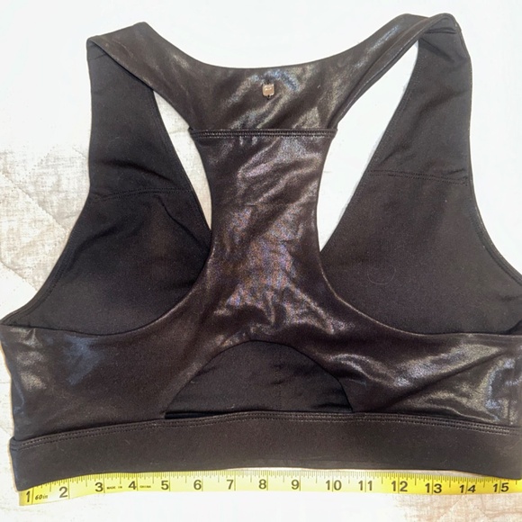 FABLETICS On-The-Go Midi Medium Impact Sports Bra Black Fog Foil Size L - Picture 5 of 5